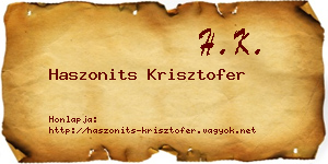 Haszonits Krisztofer névjegykártya